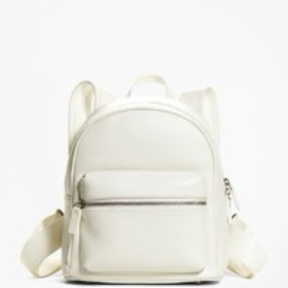Brooks Brothers White Pebbled Leather Mini Backpack